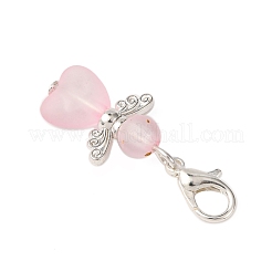 ハートエンジェルアクリルペンダント装飾  亜鉛合金カニカン付き  ミックスカラー  32mm&nbsp;HJEW-JM03805-01