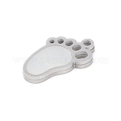 304ステンレスペンダント  天然ホワイトシェルの足跡チャーム  ステンレス鋼色  15.8x9.3x1.7mm  穴：1.5mm&nbsp;STAS-S136-04P-01