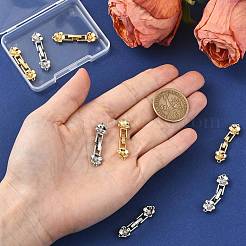 8Pcs 2 Colors Brass Micro Pave Clear Cubic Zirconia Fold Over Clasps&nbsp;KK-CJ0005-92
