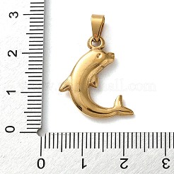 ステンレスペンダント201個  イルカのチャーム  PVD真空メッキ  長持ちメッキ  ゴールドカラー  21x18x3mm  穴：4.5x2.5mm&nbsp;STAS-U053-14G
