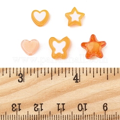 200個5スタイルの透明アクリルビーズ  二層ビーズ  混合図形  オレンジ  7~12x8~11x4~8mm  穴：1.8~2mm  40個/スタイル&nbsp;TACR-FS0001-54C