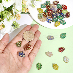 40Pcs Leaf Glass Beads&nbsp;GLAA-PA0001-55