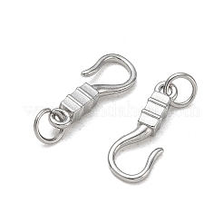 304ステンレススチールSフック留め具  丸カン付き  ステンレス鋼色  14x5x2.5mm  穴：3mm&nbsp;SA-CBAF1D5-21P