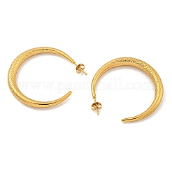 202ステンレススチールスタッドピアス  女性用304ステンレスピン付き  ゴールドカラー  40x5mm&nbsp;EJEW-H003-20G-03