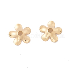 304ステンレススチールビーズキャップ  5花びら  花  18KGP本金メッキ  6.5x1.5mm  穴：1.2mm&nbsp;STAS-P307-11G