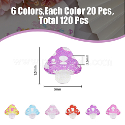 120Pcs 6 Colors Translucent Resin Cabochons&nbsp;RESI-HY0001-25