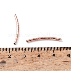 チューブビーズ  カーブ  真鍮  ニッケルフリー  ローズゴールド  25x2mm  穴：1.2mm&nbsp;EC0572X25mm-RG-NF