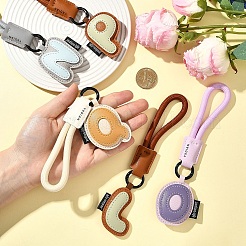 PU Leather Letter Pendant Decoration&nbsp;HJEW-YWC0002-001A