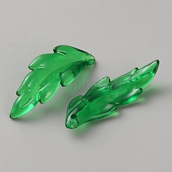 プラスチックチャーム  羽  グラデーションカラー  グリーン  39.5x14x4.5mm  穴：1.6mm  450個/ 500g&nbsp;FIND-WH20033-066D
