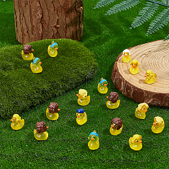 120個 6スタイル 光る樹脂製 面白いアヒルの置物 装飾品  マイクロランドスケープドールハウスアクセサリー  小道具の装飾のふりをする  暗闇で光る  ミックスカラー  13.5~15.5x10~11x15~17mm  20個/スタイル&nbsp;DJEW-ME0001-17
