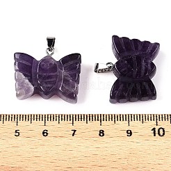 Natural Amethyst Carved Butterfly Pendants&nbsp;G-N342-01D