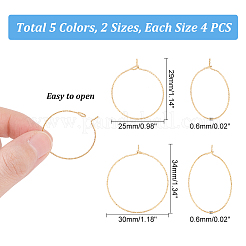 40Pcs 10 Style 316 Surgical Stainless Steel Hoop Earrings Findings&nbsp;STAS-UN0039-39