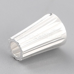 真鍮ビーズ  長持ちメッキ  コーン  925銀メッキ  7x5mm  穴：2mm&nbsp;KK-O133-305A-S