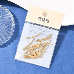 シェグレイスの真鍮製チューブビーズ  カーブチューブ  カドミウムフリー＆ニッケルフリー＆鉛フリー  18KGP本金メッキ  25x1.5mm  穴：1.2mm&nbsp;XGRPCP707-257G