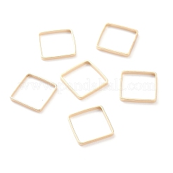 真鍮製フレームコネクター  長持ちメッキ  正方形  24KGP本金メッキ  8x8x1mm  内径：6x6mm&nbsp;X-KK-Y003-01B-G