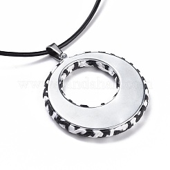 Raffia Woven Pendants Necklaces&nbsp;NJEW-JN02357