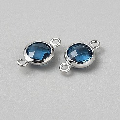 Faceted Glass Connector Charms&nbsp;GLAA-WH0031-48L-1