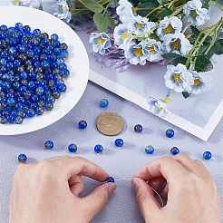 3 Strands Two-Tone Crackle Baking Paint Transparent Glass Beads Strands&nbsp;CCG-SP0001-01B
