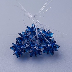 ガラス編みビーズ  花／線香花火  馬の目のチャームから成っています  マリンブルー  13mm&nbsp;EGLA-A003-A17