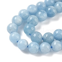 天然石アクアマリンビーズ連売り  ラウンド  6~7mm  穴：0.8mm  約61個/連  15.35''（39センチメートル）&nbsp;G-D327-C03-6mm