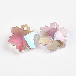 Faceted K9 Glass Charms&nbsp;EGLA-P026-F01