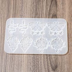 シリコンペンダントモールド  レジン型  ヘビ/蝶/キノコ  太陽  110x170x4mm  穴：1.5~3mm  内径：30~48x27~51mm&nbsp;LS-DIY-Q030-02A