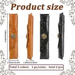 2Pcs 2 Colors Cowhide Roll Pencil Bag&nbsp;AJEW-GF0011-77