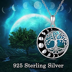 Rhodium Plated Alloy Tree of Life Pendant Necklaces&nbsp;PW-WGD3068-01-1