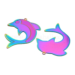 Ion Plating(IP) 304 Stainless Steel Etched Metal Embellishments Pendants&nbsp;STAS-G328-05E-RC