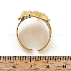 ヒトデ貝殻 304 ステンレススチール オープンカフリング  18KGP本金メッキ  23.5mm  調整可能&nbsp;RJEW-R014-03G-06