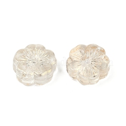透明ガラスビーズ  花  焼き付け塗料  ミックスカラー  14x14.5x5.5~6mm  穴：1.2mm&nbsp;DGLA-E004-01A