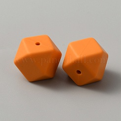 八角形シリコンビーズ  レッドオレンジ  23x17x23mm  穴：2mm&nbsp;SIL-WH0010-19