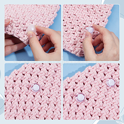 プラスチック製のクラフトアイ72個  人形用安全目  ラウンド  ホワイト  17x16mm&nbsp;DIY-PH0034-44B