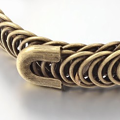 透かしアイアン製ストレッチバングル  アンティークブロンズ  8-1/4インチx3/8インチx1/8インチ（210x10x3mm）&nbsp;MAK-J009-44AB