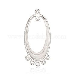 チベット風合金シャンデリアコネクターパーツ  フラットオーバル  プラチナ  36.5x18x3mm  穴：1mm&nbsp;PALLOY-G168-14P