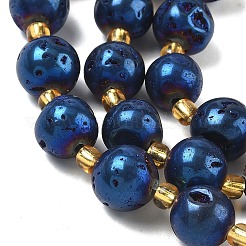 Electroplated Natural Druzy Geode Crystal Beads Strands&nbsp;G-G459-02