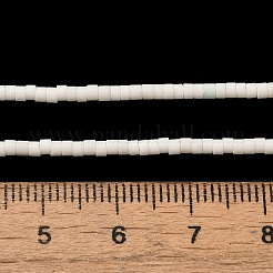 天然石瑪瑙ビーズ連売り  ディスク  染め＆加熱  ヒシビーズ  ホワイト  2x1mm  穴：0.5mm  約270個/連  15.24インチ（38.7cm）&nbsp;G-C139-A06-01
