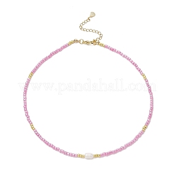 4Pcs 4 Colors Natural Cultured Freshwater Pearl & Glass Seed Beaded Necklaces&nbsp;NJEW-JN05234