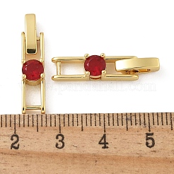 Rack Plating Brass Micro Pave Cubic Zirconia Watch Band Clasps&nbsp;KK-A234-016G-01