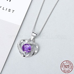 Anti-Tarnish Rhodium Plated 925 Sterling Silver Pendants&nbsp;ZIRC-BB50406-C