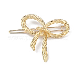 蝶結びの合金ヘアバレッタ  女性用カエルバックルヘアピン  ゴールドカラー  56.5~61.5mm&nbsp;AJEW-A056-03B-G