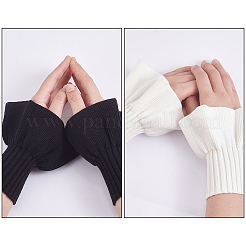 2 Pairs 2 Colors Cotton Knit Rib Sleeve Cuff&nbsp;AJEW-FG0003-95