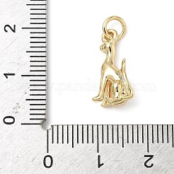 真鍮チャーム  カドミウムフリー＆鉛フリー  18KGP本金メッキ  丸カン付き  キリン  16x7.5x5mm  穴：3mm&nbsp;ZIRC-I356-04G-03