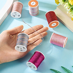 6Rolls 6 Colors Polyester Metallic Thread&nbsp;OCOR-TA0002-82A