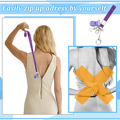 2Pcs Alloy & 304 Stainless Steel Clasps & ABS Plastic Pearl Beaded Zipper Helpers&nbsp;HJEW-PH02478