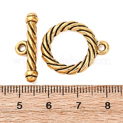 合金マンテル  ツイスト  アンティーク黄金  リング：24.5x20.5x3.5mm  穴：1.8mm  バー：8.5x26x4mm  穴：2mm&nbsp;FIND-G098-07AG