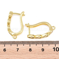 Brass Micro Pave Clear Cubic Zirconia Hoop Earring Findings&nbsp;KK-K340-38G