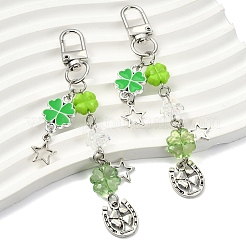 2Pcs Alloy & Acrylic Pendant Decorations&nbsp;HJEW-YW00330