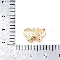 真鍮チャーム  猫の形のチャーム  14KGP本金メッキ  10.5x15x4.5mm  穴：1.4mm&nbsp;KK-A283-02E-G