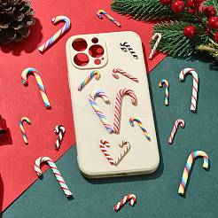 60Pcs 10 Styles Christmas Theme Polymer Clay Artificial Candy Cane&nbsp;FIND-CJ0002-89